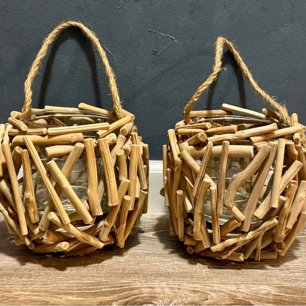 Rustic Driftwood Candle Holders